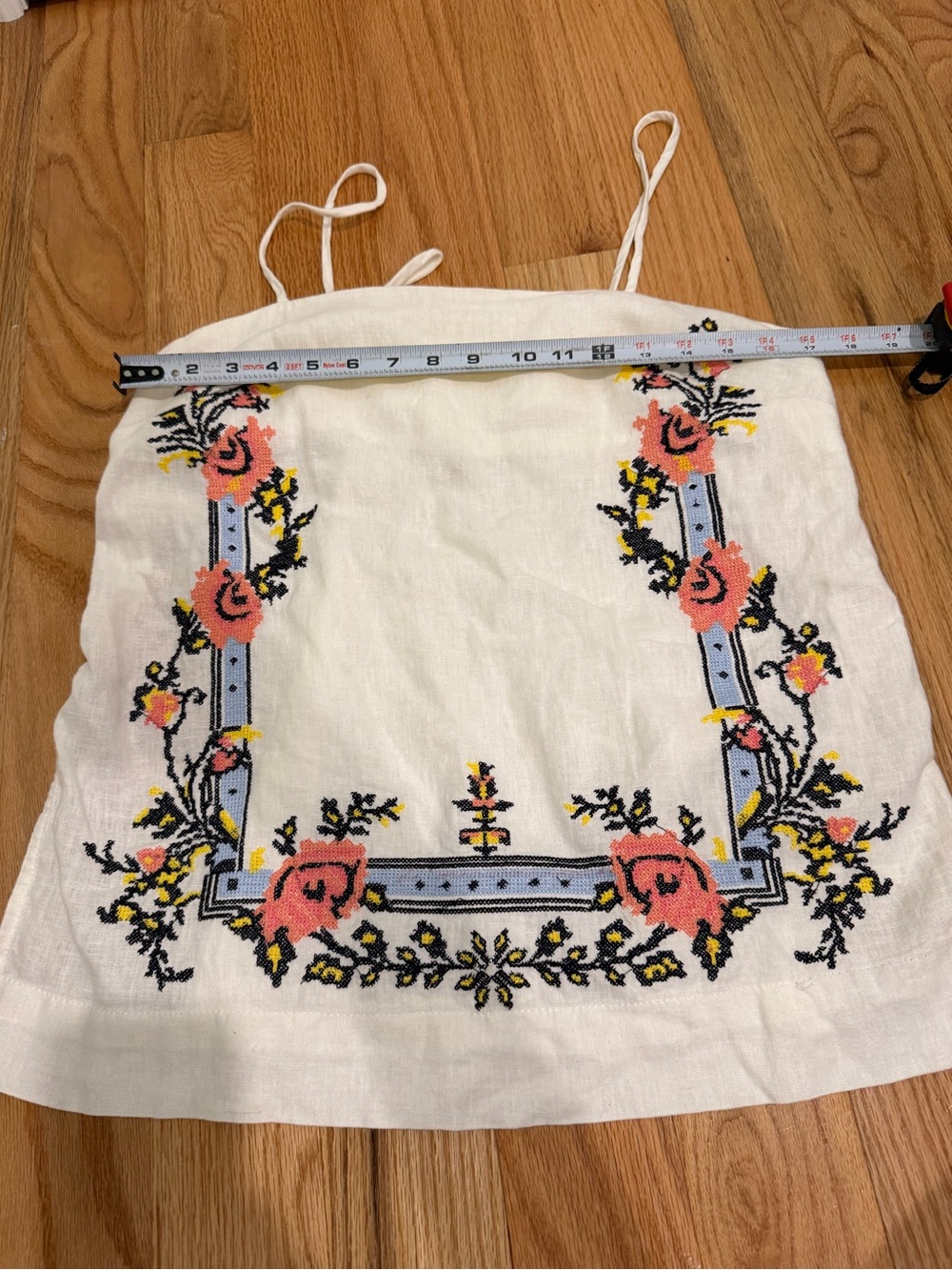 Free People Cream Floral Embroidered Sightseer Tank Top - Picture 6 of 8